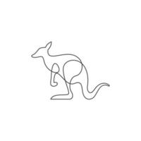 modello di illustrazione del design del logo dell'icona del canguro vettore