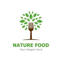 logo di cibo naturale vettore