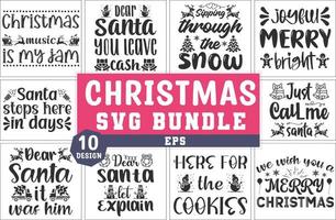 bundle in formato svg di natale, design t-shirt vettore