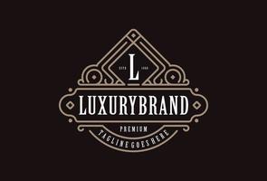 modello vettoriale di design logo di lusso. eleganti linee di ornamento. identità per ristorante, regalità, boutique, bar, hotel, araldico, gioielli, moda.