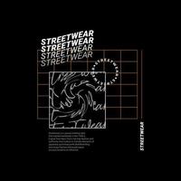 t-shirt design streetwear, adatta per serigrafia, giacche e altro vettore