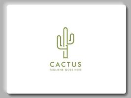 vettore di progettazione del logo del cactus linearv