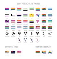 Bandiere e simboli dell'orgoglio lgbt vettore