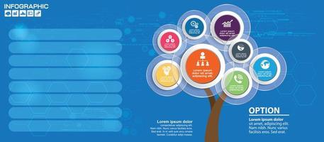 concetto di business con opzioni, parti, passaggi o processi. può essere utilizzato per il layout del flusso di lavoro, il diagramma, le opzioni numeriche, il web design. vettore