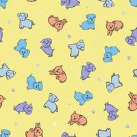 illustrazione bel cucciolo di cane simpatico cartone animato seamless pattern vettore