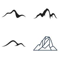 vista paesaggio montano, design minimalista. logo per fotografi, scalatori e avventurieri. modifica utilizzando l'illustrazione vettoriale. vettore