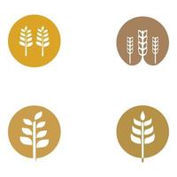 logo di grano o cereali, campo di grano e logo della fattoria di grano.con illustrazioni di modifica facili e semplici. vettore