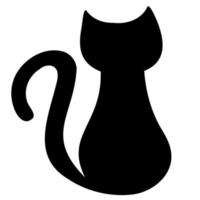 doodle adesivo silhouette di un gatto per halloween vettore