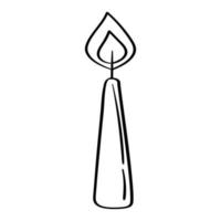 doodle adesivo vintage candela fusa vettore