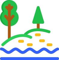 icona piana del paesaggio del lago vettore