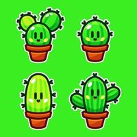 set di illustrazioni vettoriali per cartoni animati di cactus