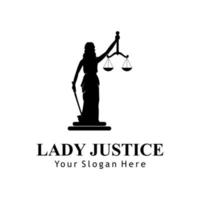 logo della signora della giustizia vettore