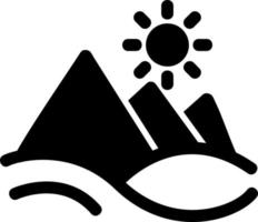 icona del glifo con paesaggio a piramide vettore