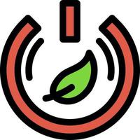 icona della linea del pulsante di alimentazione eco vettore