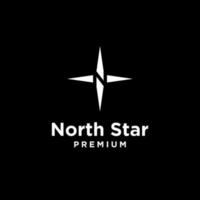 lettera n per il modello vettoriale dell'icona del logo del nord e della stella su sfondo bianco