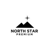disegno vettoriale dell'icona del logo della montagna della stella del nord