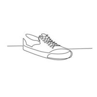 scarpe da ginnastica di disegno a linea continua vettoriale