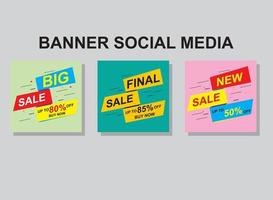 impostare banner social media post design, banner moderno. vettore