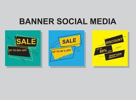 impostare banner social media post design, banner moderno. vettore