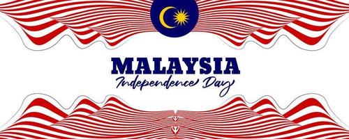giorno dell'indipendenza della Malesia con sfondo 3d sventolante vettore