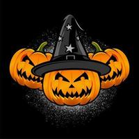 zucche halloween, elemento di design per logo, poster, carta, banner, emblema, maglietta. illustrazione vettoriale