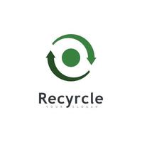 ricicla il vettore icona logo. simbolo dell'illustrazione del riciclaggio, icona della freccia di rotazione