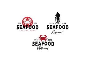 modello di progettazione logo ristorante di pesce. vettore