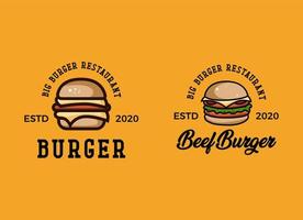 fast food di hamburger logo illustrazione vettoriale