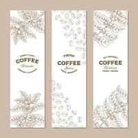 set di banner di pianta del caffè
