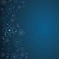 atomo di scienza blu sfondo vettore