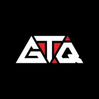 logo della lettera triangolo gtq con forma triangolare. gtq triangolo logo design monogramma. modello di logo vettoriale triangolo gtq con colore rosso. logo triangolare gtq logo semplice, elegante e lussuoso. gtq