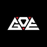 vai al design del logo della lettera triangolare con forma triangolare. goe triangolo logo design monogramma. vai modello di logo vettoriale triangolo con colore rosso. logo triangolare goe logo semplice, elegante e lussuoso. vai