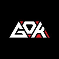 design del logo della lettera triangolare gok con forma triangolare. monogramma di design del logo del triangolo gok. modello di logo vettoriale triangolo gok con colore rosso. logo triangolare gok logo semplice, elegante e lussuoso. gok