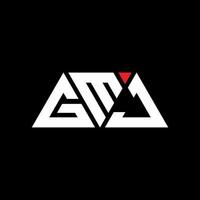 design del logo della lettera triangolo gmj con forma triangolare. gmj triangolo logo design monogramma. modello di logo vettoriale triangolo gmj con colore rosso. logo triangolare gmj logo semplice, elegante e lussuoso. gmj