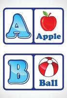 flashcard alfabetiche per bambini. carta abc di apprendimento prescolare educativo con un elemento. vettore