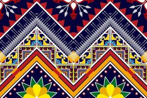 disegno etnico senza cuciture ikat. tappeto in tessuto azteco ornamenti mandala decorazioni tessili carta da parati. tribale boho nativo etnico turchia ricamo tradizionale sfondo vettoriale