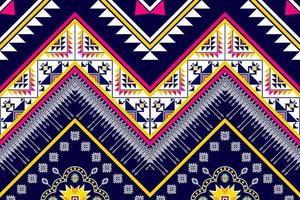 disegno etnico senza cuciture ikat. tappeto in tessuto azteco ornamenti mandala decorazioni tessili carta da parati. tribale boho nativo etnico turchia ricamo tradizionale sfondo vettoriale