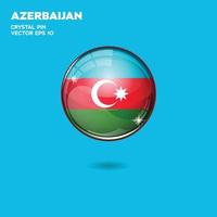 pulsanti 3d bandiera azerbaigian vettore