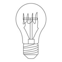 icona della lampadina. illustrazione di doodle di vettore di una lampadina a incandescenza. lampadina a risparmio energetico