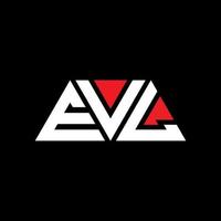 design del logo della lettera del triangolo evl con forma triangolare. monogramma evl triangolo logo design. modello di logo vettoriale triangolo evl con colore rosso. logo triangolare evl logo semplice, elegante e lussuoso. ev