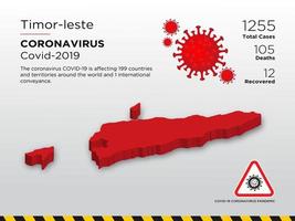 timor-leste ha interessato la mappa del paese del coronavirus vettore