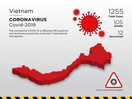 Vietnam ha colpito la mappa del paese del coronavirus vettore
