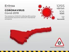 eritrea interessato mappa del paese di coronavirus vettore