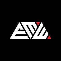 design del logo della lettera del triangolo emw con forma triangolare. monogramma emw triangolo logo design. modello di logo vettoriale triangolo emw con colore rosso. logo triangolare emw logo semplice, elegante e lussuoso. ehm