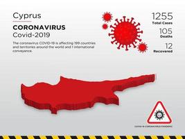 Cipro Mappa del paese interessato del coronavirus vettore