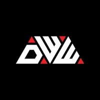 design del logo della lettera del triangolo dww con forma triangolare. dww triangolo logo design monogramma. modello di logo vettoriale triangolo dww con colore rosso. dww logo triangolare logo semplice, elegante e lussuoso. dww