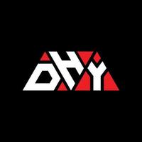 design del logo della lettera del triangolo dhy con forma triangolare. monogramma di design del logo del triangolo dhy. modello di logo vettoriale triangolo dhy con colore rosso. dhy logo triangolare logo semplice, elegante e lussuoso. dhy