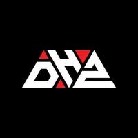 design del logo della lettera del triangolo dhz con forma triangolare. monogramma di design del logo del triangolo dhz. modello di logo vettoriale triangolo dhz con colore rosso. logo triangolare dhz logo semplice, elegante e lussuoso. dhz
