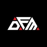 design del logo della lettera triangolare dfm con forma triangolare. monogramma di design del logo del triangolo dfm. modello di logo vettoriale triangolo dfm con colore rosso. dfm logo triangolare logo semplice, elegante e lussuoso. dfm