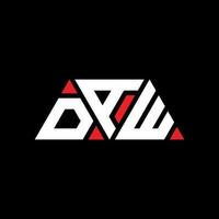 daw triangolo lettera logo design con forma triangolare. daw triangolo logo design monogramma. modello di logo vettoriale triangolo daw con colore rosso. daw logo triangolare logo semplice, elegante e lussuoso. daw